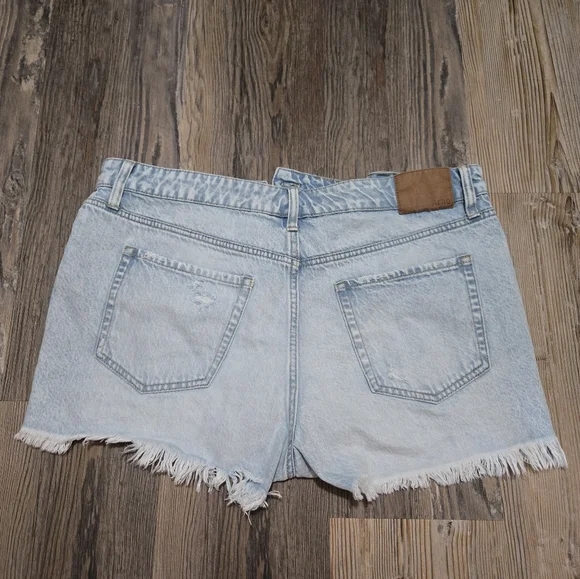 Aeropostale Blue Jean Shorts Distressed High-Waisted, Mom Short, Size 12 - Picture 14 of 16